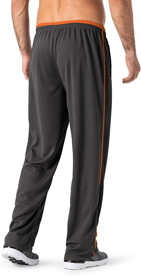 MAGNIVIT Men's Lightweight Sweatpants Loose Fit Open Bottom Mesh Athletic Pants with Zipper Pockets