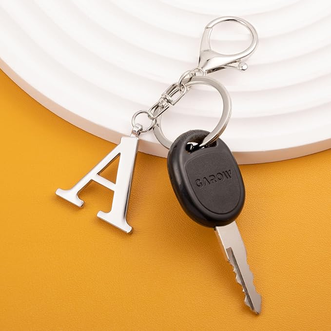 LAXPICOL Gold Letter A-Z Keychain for Women Bag Charms Purse Charms For Handbags Metal Alphabet Initial Letter Keychain