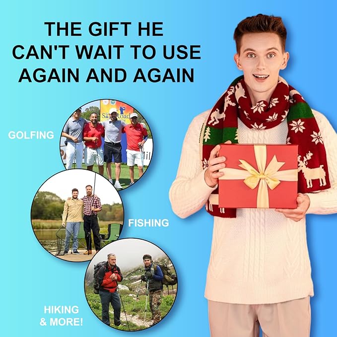 Golf Beer Sleeve with 7 Ice Pucks, Insulated Golf Bag Cooler Holds 7 Cans, Leak-Proof Zipper Sling Beer Sleeves Unique Golf Accessories Golfing Gifts for Men