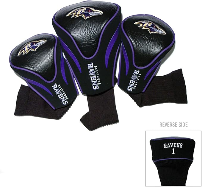 Team Golf NFL Numbered 1, 3, & X, Fits Oversized Drivers, Utility, Rescue & Fairway Clubs, Velour Lined for Extra Club Protection