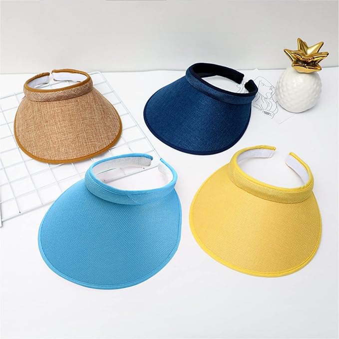 Cloth Covered Slip-On Visor for Women, Adjustable Cap Sports Sun Visors for Men