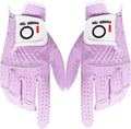 FINGER TEN Womens Ladies Golf Gloves Pair Both Hand or 2 Pack Left Right Hand, All Weather Grip & Comfortable Glove for Serious Performance, Stylish Pink White Fit S M L XL