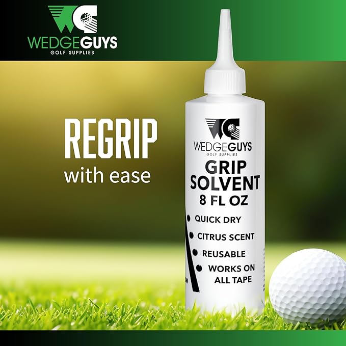 Wedge Guys Professional Golf Grip Tape Solvent for Regripping Golf Clubs | Golf Grip Solvent Solution for Easy Regripping and Golf Club Repair |
