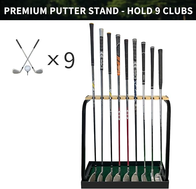 Crestgolf Golf Club Organizers Golf Club Display Golf Putter Rack (9-Hole or 18-Hole or 27-Hole for You to Choose) (Update-9-hole)
