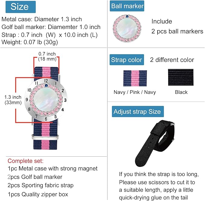 Golf Ball Marker with Golf Stroke Counter Bracelet, Pearl Crystal Ball Marker, Golf Accessories, Golf Gifts, Golf Counters for Women