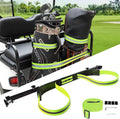 No Drilling Golf Cart Bag Holder Bracket for 2+2 Golf Cart Rear Seat with 1 Inch Square Tube, Universal Golf Bag Attachment Adjustable for EZGO Club Car Yamaha Golf Carts