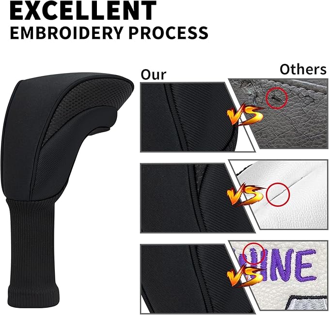 Golf Head Covers for Fairway Woods Driver Hybrids 5 Pieces Nylon Mesh Sports Fan Golf Club Headcovers-Golf Accessories for Men Women.