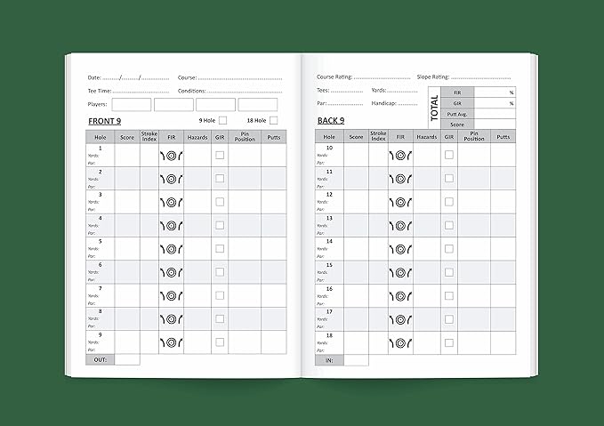 Golf Log Pocket Notebook - Progress Tracker, 50 Detailed Rounds, Yardage Section, Golf Terminology & Game Formats