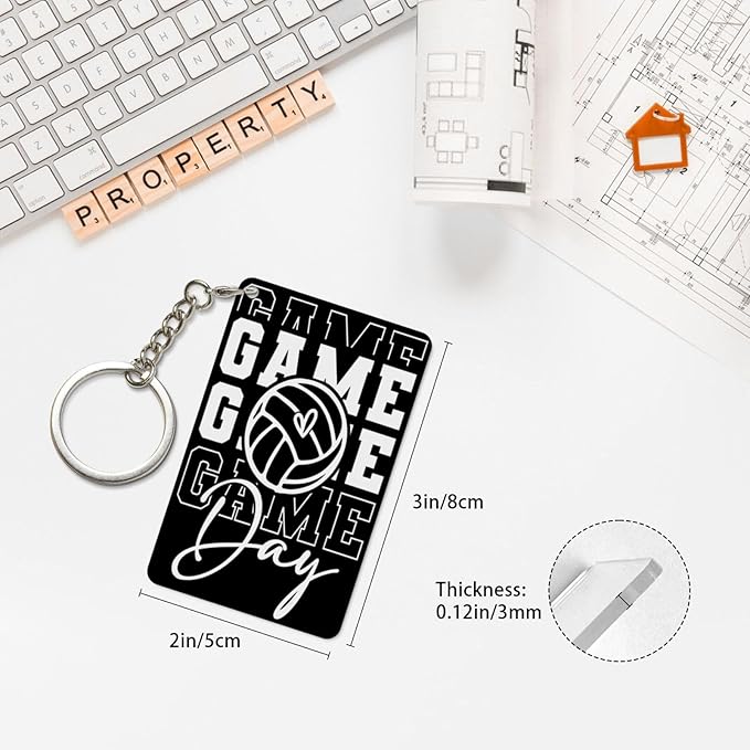 Keychain - Rectangular Acrylic Keychain Daily Key Ring Car Key Fob Holder 2X3 Inch