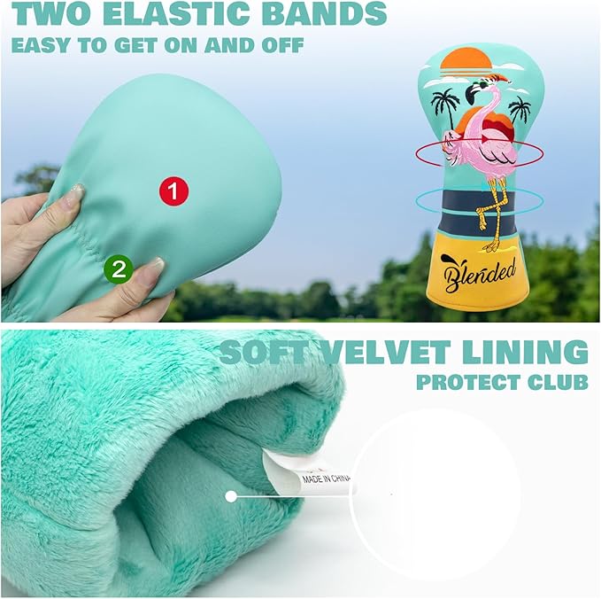 Golf Club Covers Flamingos Driver Cover Fariway Wood Headcover Hybrid Head Cover Leather Golf Headcover Fit All Brand