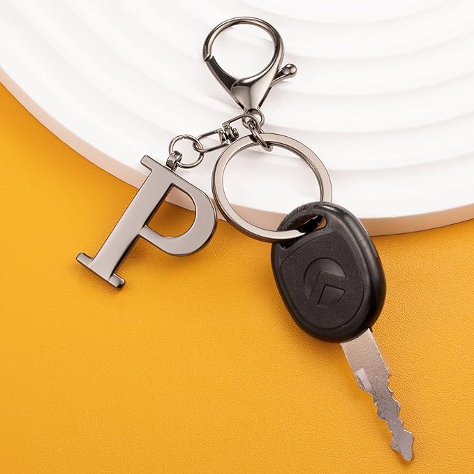 LAXPICOL Gold Letter A-Z Keychain for Women Bag Charms Purse Charms For Handbags Metal Alphabet Initial Letter Keychain