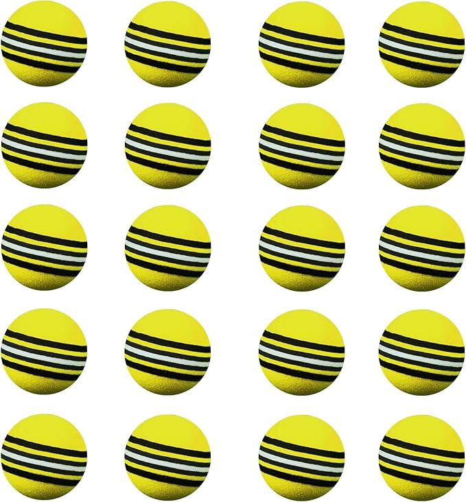 Scott Edward Air Golf Practice Balls, Bright Multicolor and Lightweight Sponge Ball, 20 Pieces, Golf Training Indoor and Outdoor, for Backyard Hitting Mat, Soft for Children, Pets