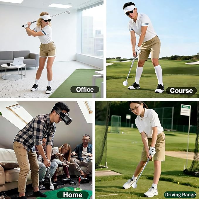 Retractable Golf Swing Training Aid, Golf Grip Trainer for Warm-up, Right-Handed Golf Club for Indoor & Outdoor Practice, Ideal for Beginners Improving Strength