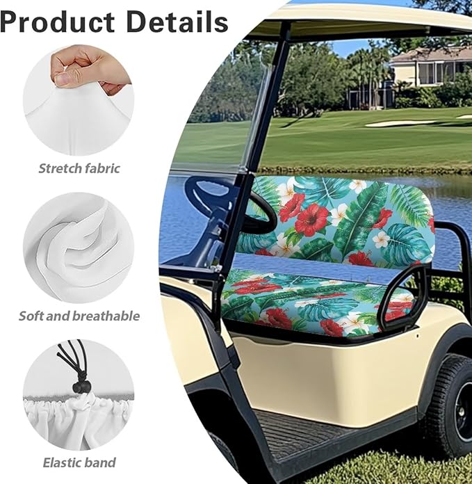 Fashion Print Golf Cart Seat Covers 2 Passenger Golf Cart Backrest Cover Golf Cart Seat Towel Gift for Friends