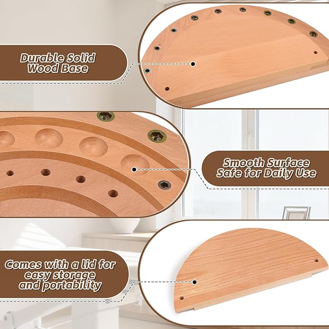 Triceratops Hand Therapy Finger Training Board, Multifunctional Wooden Dexterity Rehabilitation Tool for Stroke Recovery, Hand-Eye Coordination, Fine Motor Skills & Finger Strength Exercise, 27 Holes