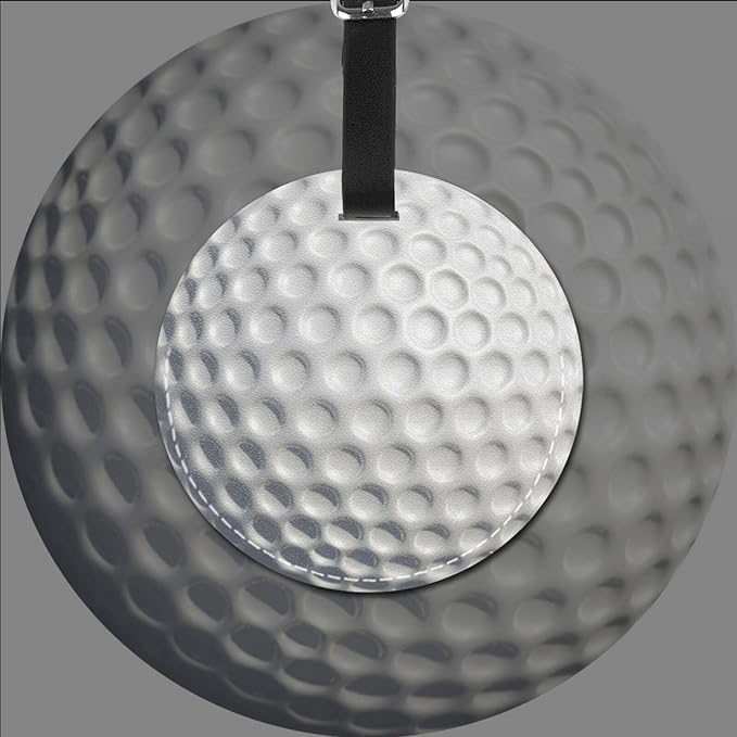 Golf Ball Luggage Tags for Suitcases, Pu Leather Baggage Tags Identifiers for Travel, Name Id Label for Baggage Bag Women Men