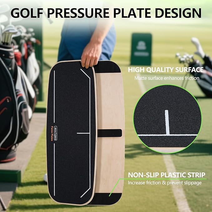 Golf Pressure Plate, Golf Weight Shift Board, Teaching Tool for Club Practice & Drills, Golf Swing Trainer, Improve Balance & Accuracy, Golf Training Aid for Increased Power & Swing Rhythm