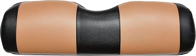 Seat Cover Replacement for Yamaha Drive or G-29 Golf Cart - Front Bench Seat - Premium Marine Vinyl - 5 Panel Stitching - Staple On Installation - Two-Tone Golf Cart Seat Covers (Black & Tan)