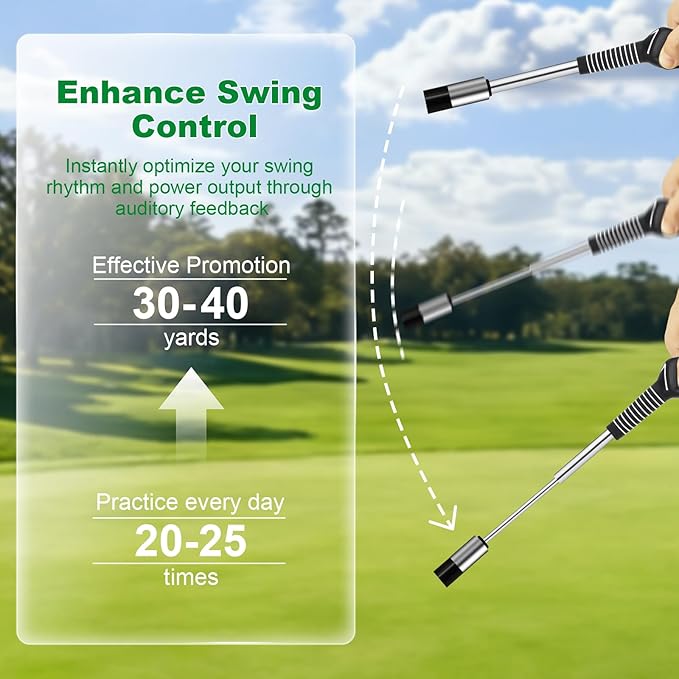 Retractable Golf Swing Trainer, Portable Golf Grip Trainer Right Hand with Practice Golf Club Weights for Enhance Swing Technique, Beginners Tempo Trainer for Chipping Hitting
