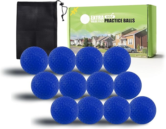 FINGER TEN Golf Practice Balls Foam Colored Value 12 24 50 Pack, Lightweight Golf Ball Limited Flight for Indoor Outdoor Driving Range Backyard Training Safe Practice Good Value