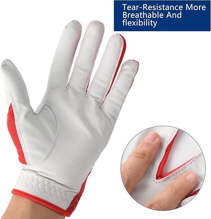 Men's and Women's Single Pack Left - Handed Breathable Golf Gloves Crafted from All - Premium Soft Cabretta Leather for Enhanced Grip and Durability