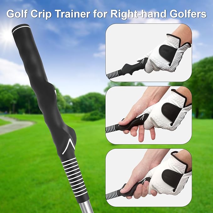 Pro-Level Retractable Golf Swing Trainer - Right-Handed Click Stick Golf Grip Trainer | Practice & Pre-Round Warm-Up Golf Training Aid