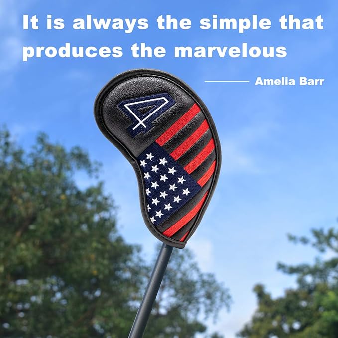 Golf Iron Head Covers Set Iron Headcover Wedge Cover Golf Iron Club Cover USA American Flag for PXG0311