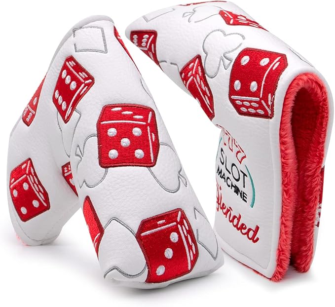 Golf Club Covers Lucky 777 Blade Putter Headcover Golf Driver Covers Fairway Wood Headcover Hybrid Head Cover Blade Putter Cover Leather 3 Wood Headcovers Golf Headcovers for All Brand