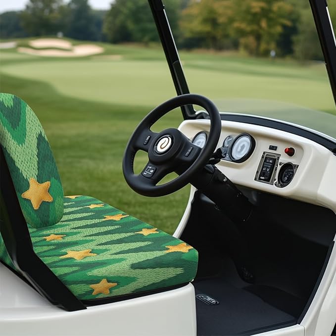 Fashion Print Golf Cart Seat Covers 2 Passenger Golf Cart Backrest Cover Golf Cart Seat Towel Gift for Friends