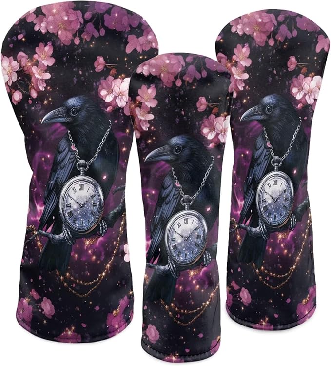 Golf Club Head Covers for Club Protective, Waterproof PU Leather Driver Fairway Wood Hybrid Head Cover