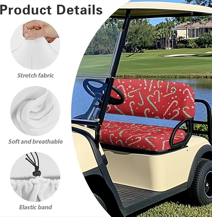 Fashion Print Golf Cart Seat Covers 2 Passenger Golf Cart Backrest Cover Golf Cart Seat Towel Gift for Friends