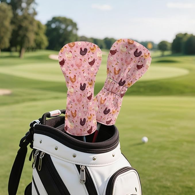 Golf Club Head Covers for Club Protective, Waterproof PU Leather Driver Fairway Wood Hybrid Head Cover