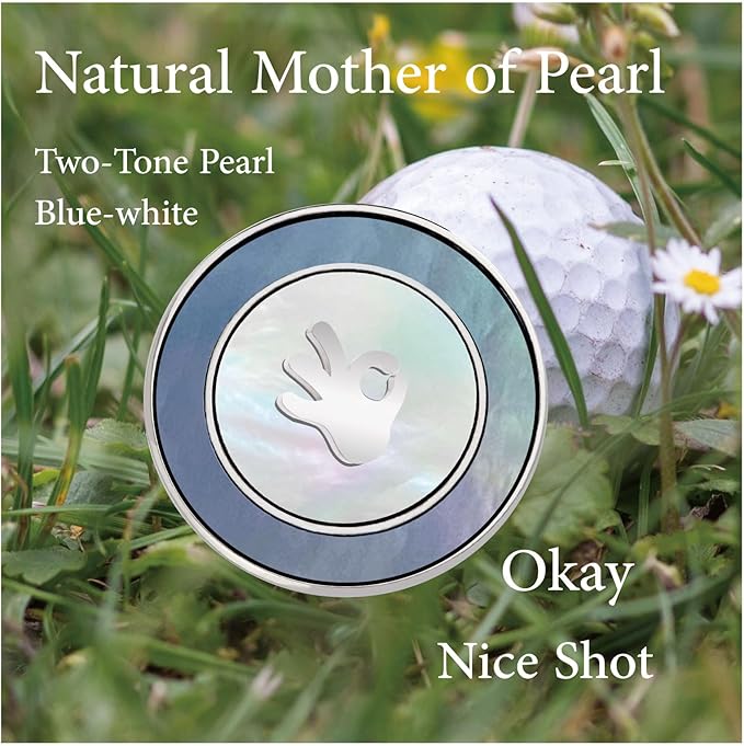 Golf Ball Marker Hat Clip with Pearl Ball Marker, Golf Gifts, Golf Accessories, Golf Ball Markers for Women