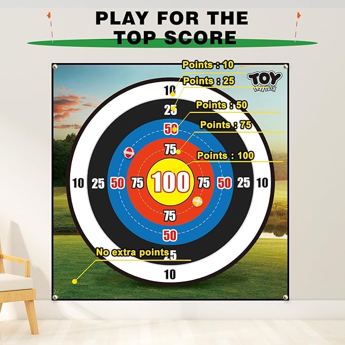 TOY Life Chipping Golf Practice Mats Golf Game Training Mat Indoor Outdoor Games for Adults Family Kids Outdoor Play Equipment Stick Chip Golf Set Backyard Game(Patented)