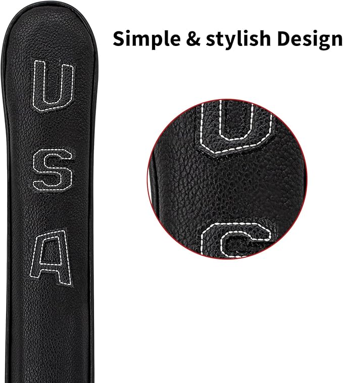 Golf Alignment Stick Cover Premium Leather Perfect Cover for Alignment Sticks Classic Blank Direction Rod Design Alignment Sticks Holder Golf Club Protector.