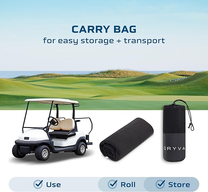 Dryva Waterproof Golf Cart Seat Cover – EZGO TXT RXV/Club Car DS Precedent – Non-Slip, Washable Microfiber Seat Towel – 2/4 Person Seats, All Weather