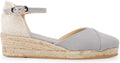 Girona Authentic Spanish Espadrille Wedge Sandals for Women - Sustainable, Eco Friendly, Vegan Shoes. Classic Style, Organic Cotton Canvas Upper, Comfy Insole, Jute Midsole, Rubber Sole. Made in Spain