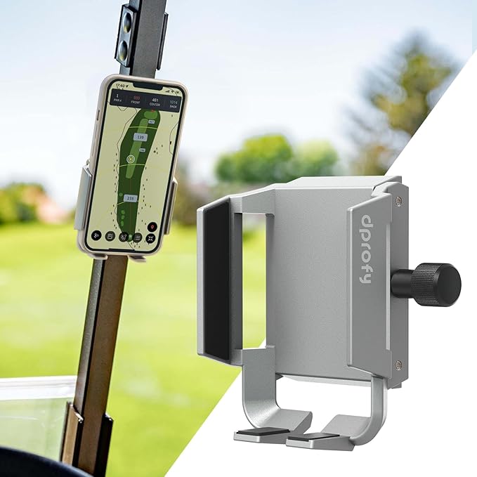 Dprofy Strong Magnetic Golf Phone Holder for Cart - Mount Accessory Fit for All Popular Smart Phones, Special Design for Thick Case and Ring Holder (Grey)