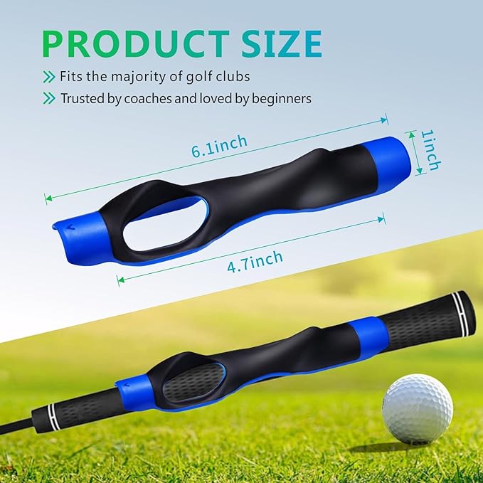Golf Grip Trainer, Golf Training Aid for Enhance Grip Strength and Swing Technique for Superior, Grip Trainer GolfClub to Help Train Correct Hand Position, Portable and Durable