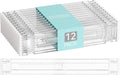 Yieach 12Pack 3.2 Inch Shallow Acrylic Drawer Dividers for Clothes -Expandable from 15-21''- Adjustable Drawer Dividers for Baby Clothing,Sock,Underwear,Clear in Drawer Separators for Dresser,Kitchen