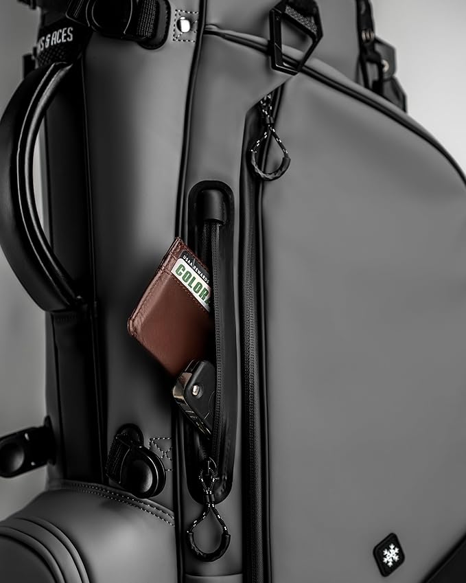 Pins & Aces Player Preferred Golf Bag - Premium Design, Lightweight Golf Bag with Stand - Velvet-Lined 5-Way Club Divider System