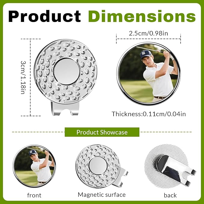 Personalized Golf Ball Marker with Photo Magnetic Hat Clip – Custom Logo/Text 1" Marker for Golfers, Gift for Men & Women, Golf Accessories Gift Set