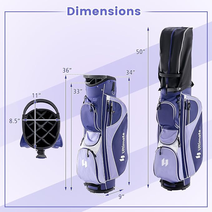 ULTIMATE Women's Complete Golf Club Set, 9/11pcs Right Handed Ladies Golf Clubs Set w/ 460cc Alloy Driver, #3 Fairway Wood, Hybrid, #6/#7/#8/#9/#P Irons & Putter