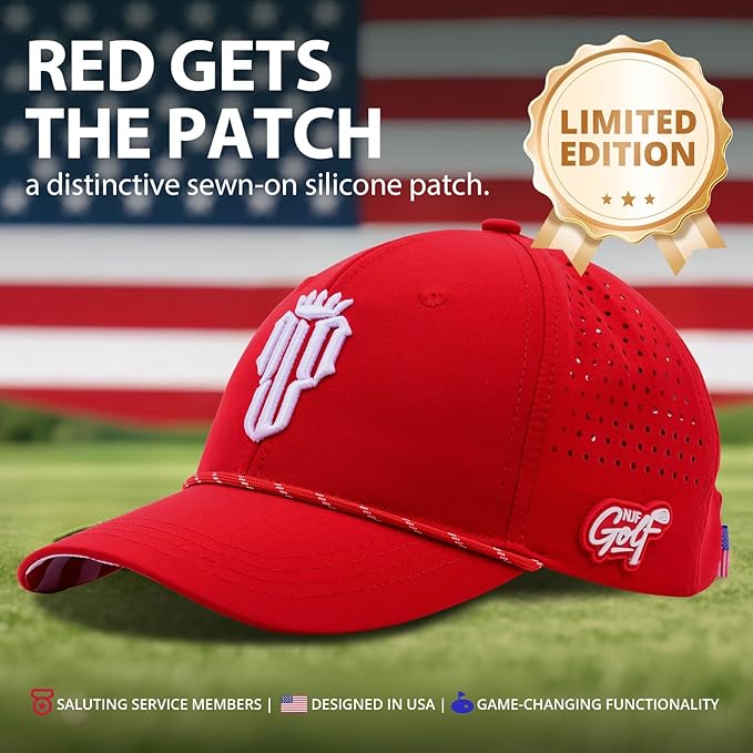 NJF Golf™ Hat Men - Breathable Mens Golf Hats, Adjustable Rope Snapback Cap, Convenient Cap with Tee Holder