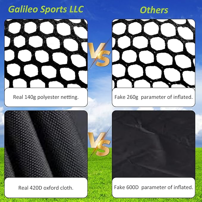 Gagalileo Golf Net: Backyard Practice Hitting Driving Training by Turf Mat Target Real Ball Indoor Outdoor Chipping Swing Gift for Golfers Dad Husband Men