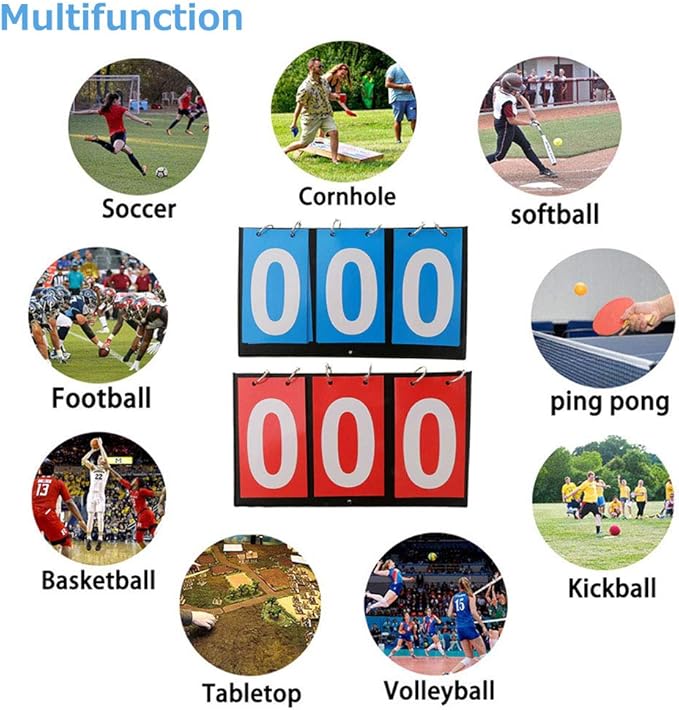 APORO Portable Table Top Scoreboard Flipper, Multi Sports Score Flip Scoreboard