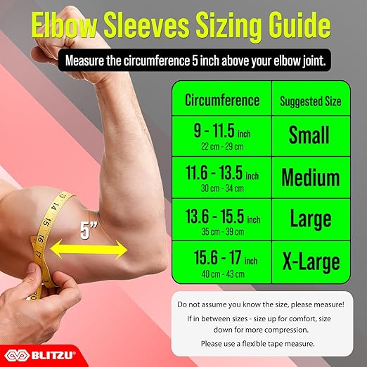 BLITZU Elbow Compression Sleeve for Tendonitis 2 Pack, Tennis Elbow Brace Support for Men and Women Golfers Elbow Pain Relief, Arthritis, Bursitis, Arm Brace for Workout, Weightlifting Pink M