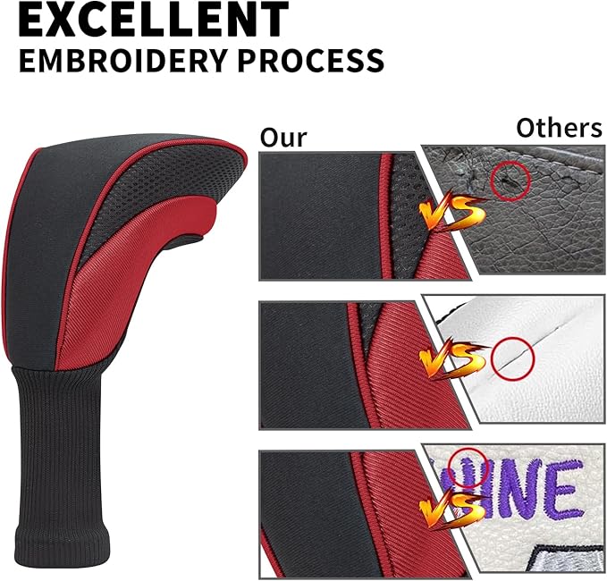Golf Head Covers for Fairway Woods Driver Hybrids 5 Pieces Nylon Mesh Sports Fan Golf Club Headcovers-Golf Accessories for Men Women.