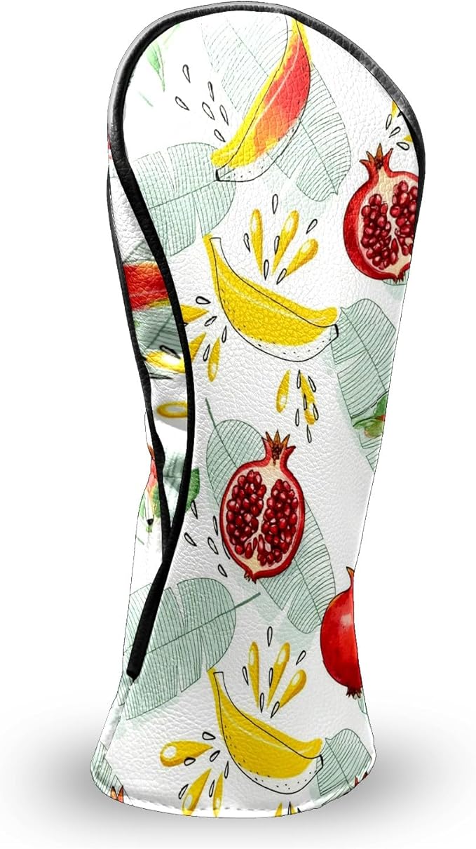 Premium Leather Golf Club Headcovers,Mango Pattern Fits Driver Hybrid Fairway 3/5 Wood,with Scratch-Resistant Lining, Gift for Men and Women