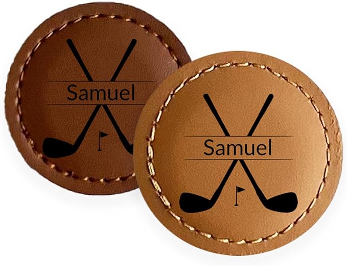 Premium Custom Golf Wedding Gift | Laser Engraved Magnetic Vegan Leather Golf Ball Marker | Golfers Mother's Day | Small USA Business | Golf Marker for Events Tournaments